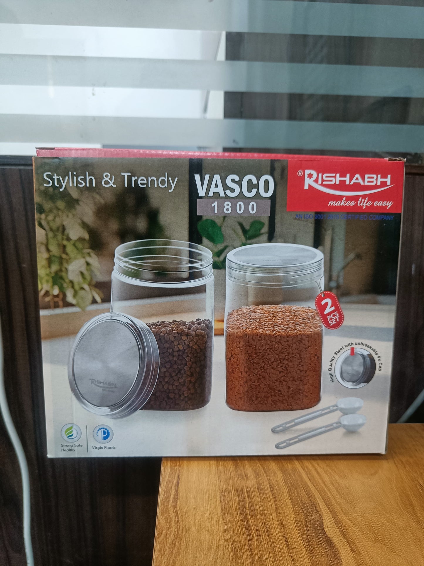 AM2642 Rishabh Vasco 1800 stylish & Trendy Pet container 2pcs with Spoon