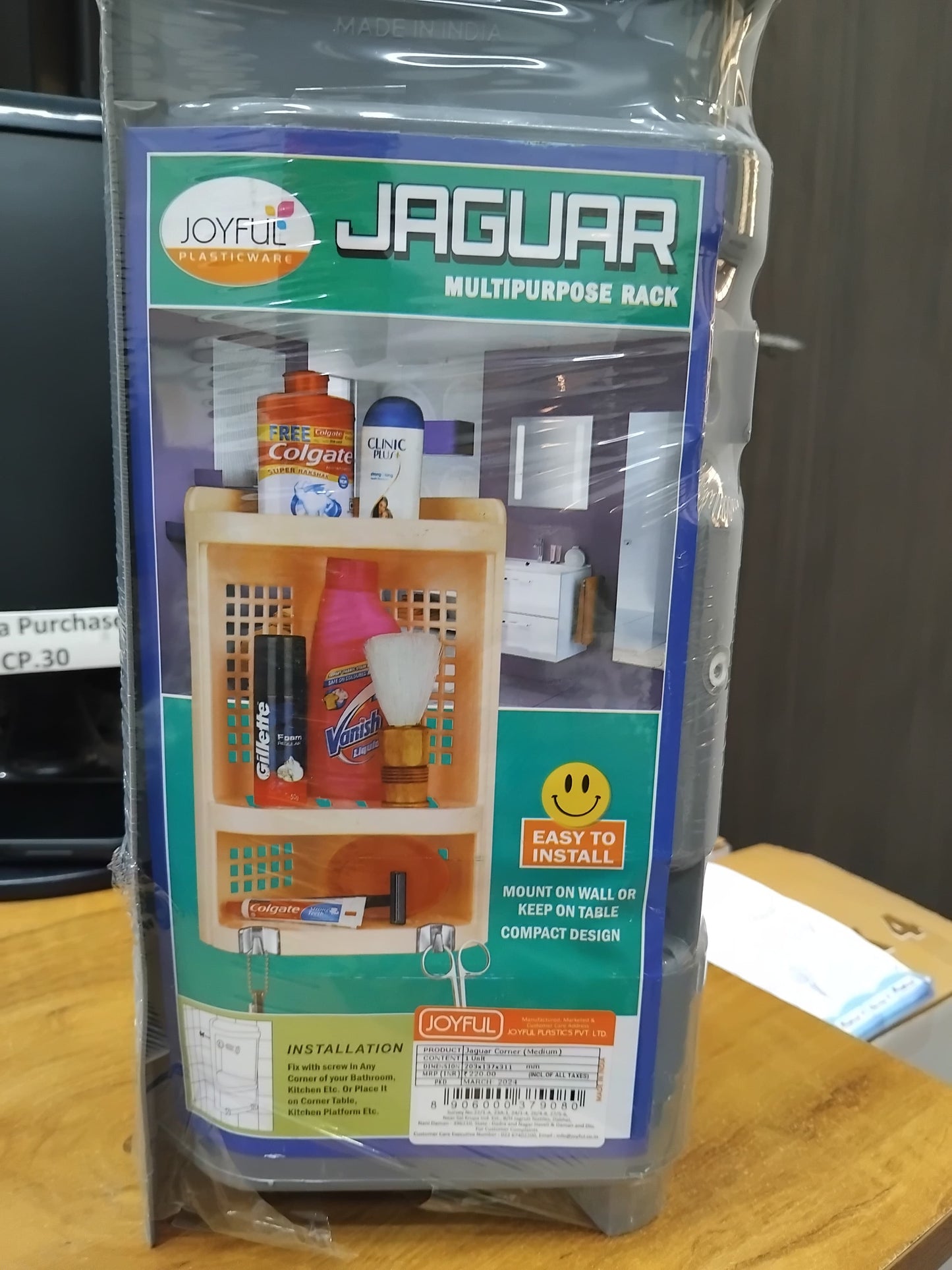 AM2834 Joyo Plastic Durable Jaguar Corner Bathroom Multipurpose Stand Medium Multicolour