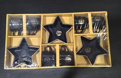 AM2773 Star Corner 6 Pieces Cup & 3 Pieces Plastic Star Platter