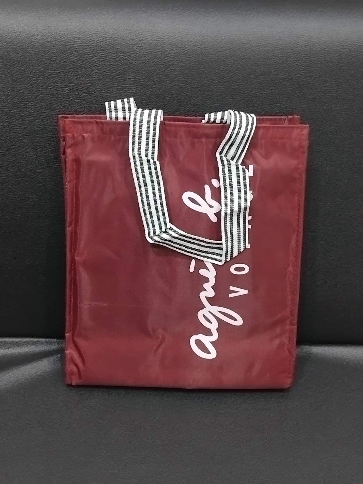 AM2914 Polyester Voyage logo Red Printed Tote Bag lunch bag 1 NO