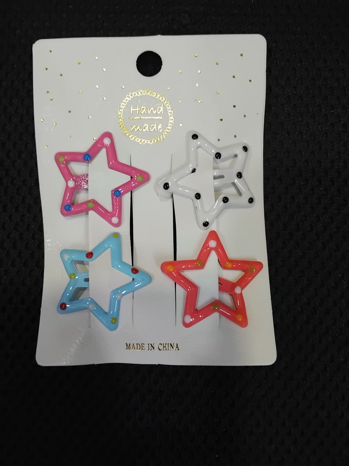 AM1220 Star Shape Hair Clip Lovely Sweet Hairpin Colorful Star Pack Of 6pcs