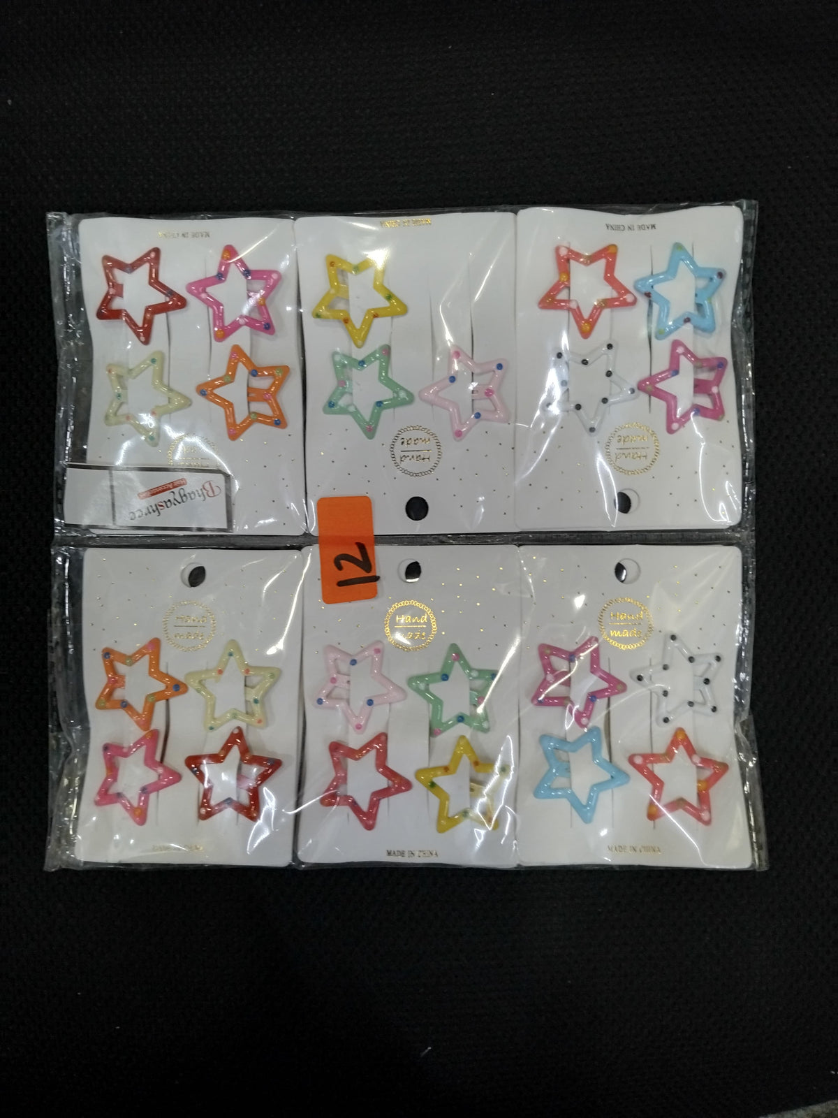 AM1220 Star Shape Hair Clip Lovely Sweet Hairpin Colorful Star Pack Of 6pcs