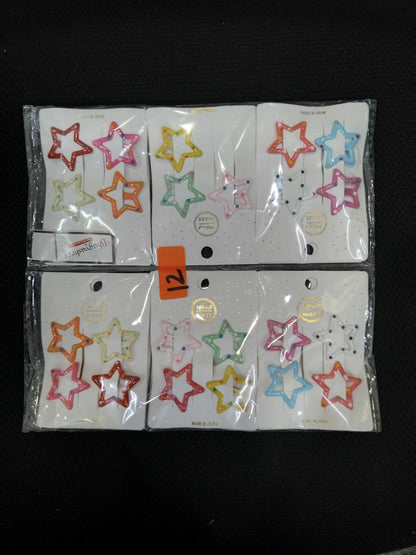 AM1220 Star Shape Hair Clip Lovely Sweet Hairpin Colorful Star Pack Of 6pcs