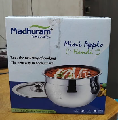 AM2949 Madhuram Prime Quality Mini Apple Handi Stainless Steel 850ml
