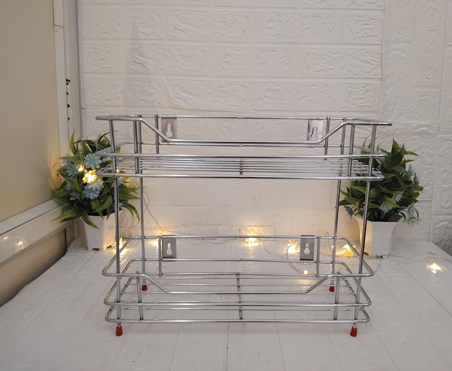 AM3359 Stainless Stee Kitchen Rack 2 Layer Multipurpose Storage Organizer