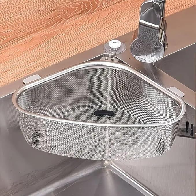 AM3409 SS Corner Sink Strainer Kitchen Triangle Waste Vegetable, Fruits