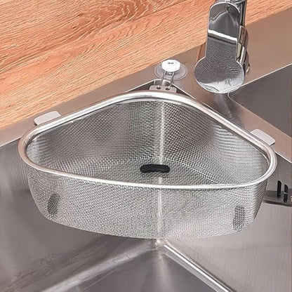 AM3409 SS Corner Sink Strainer Kitchen Triangle Waste Vegetable, Fruits