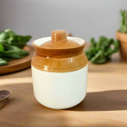 AM5088 White And Brown Pickle Jar (Pack Of 400ml)