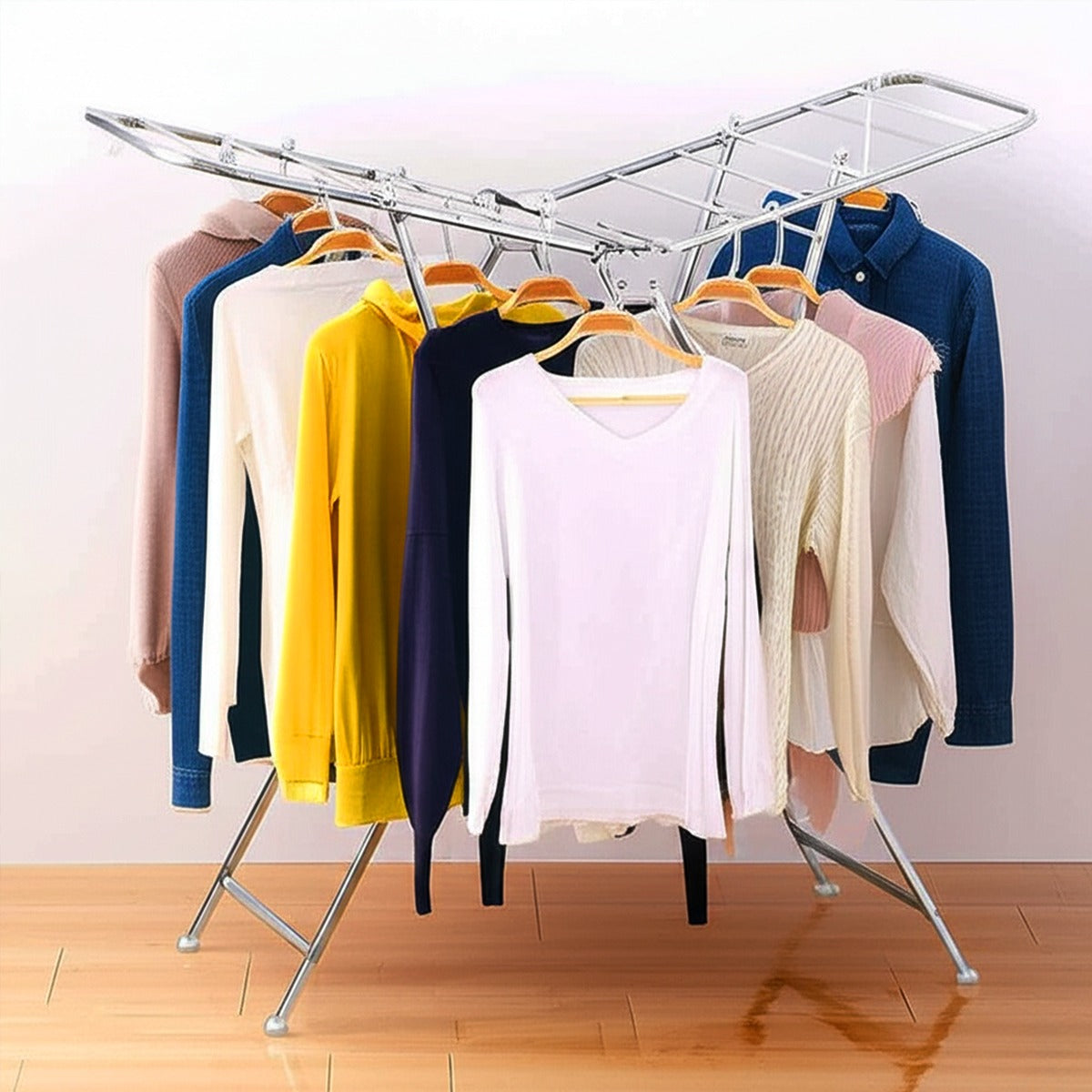 AM5612 NFDP Butterfly Single Stainless Steel Foldable Wing Style Cloth Dryer/Clothes Drying Stand