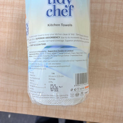 am6427 Tulip Tidy Chef Paper Kitchen Towels/Roll (70 Pulls, 4 ply)