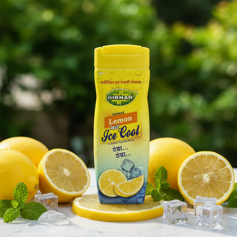 AM7083 Girnar Lemon Ice Cool Prickly Heat Talc Powder (100gm)