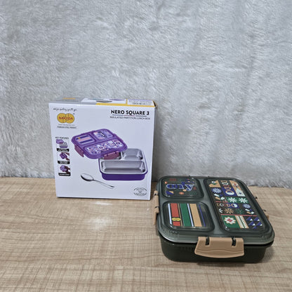 AM7101 Nakoda Nero Square 3 Insulated Lunch Box