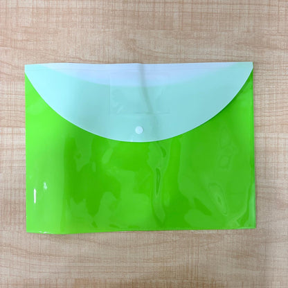 AM7129 Double Pocket Transparent Button Closure Document A4 Folder
