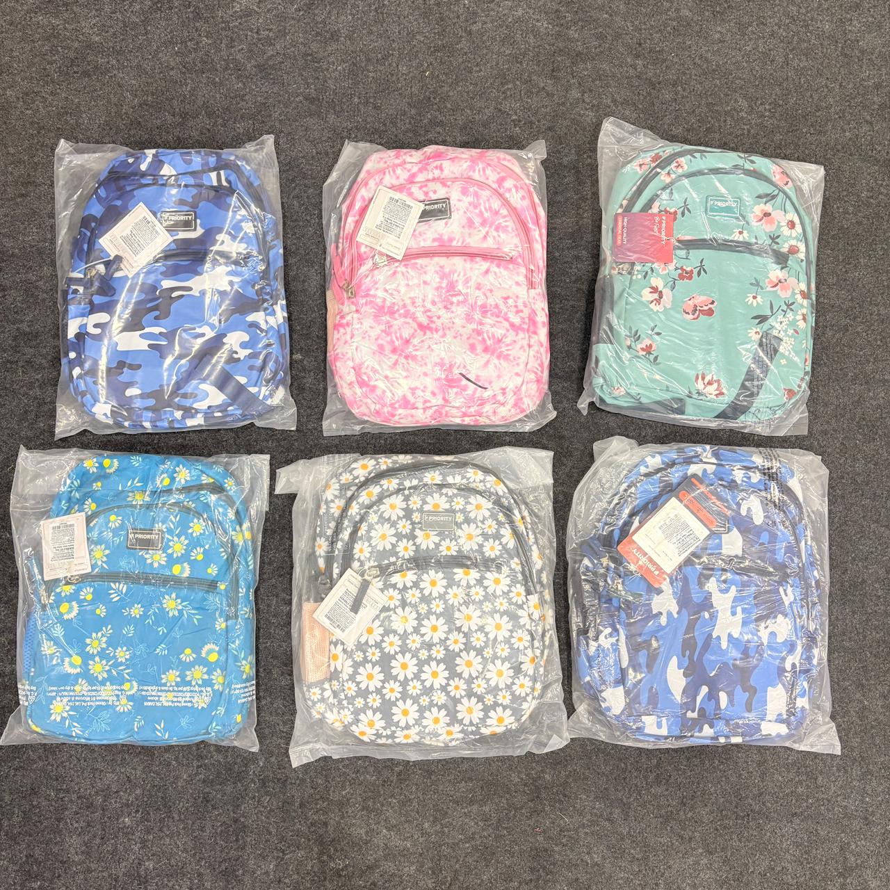 AM7135 Priority Scribble 001 Floral Print Collage Bag - Mix Design - (14in)