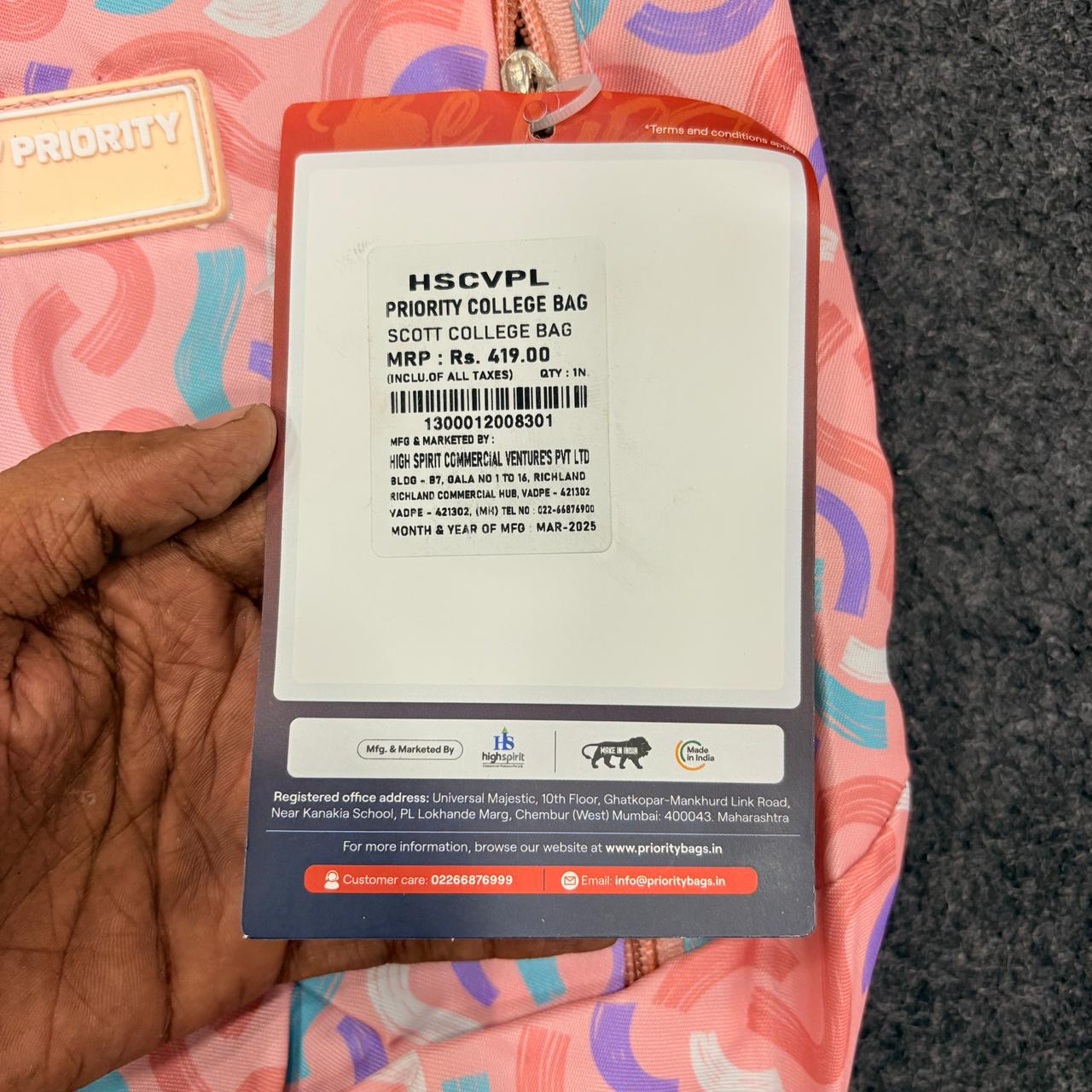 AM7136 Priority Scott Printed College Backpack - Mix Design