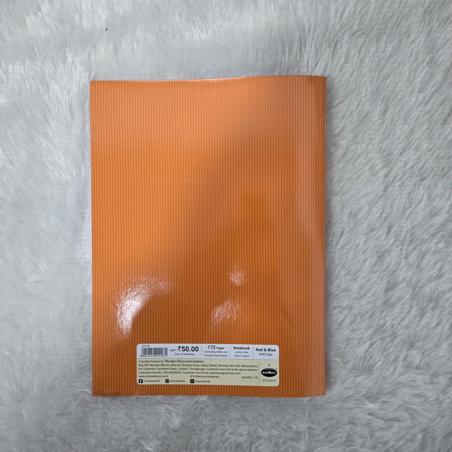 AM7209 Youva Brown Red & Blue Line Jumbo Notebook - 172pg