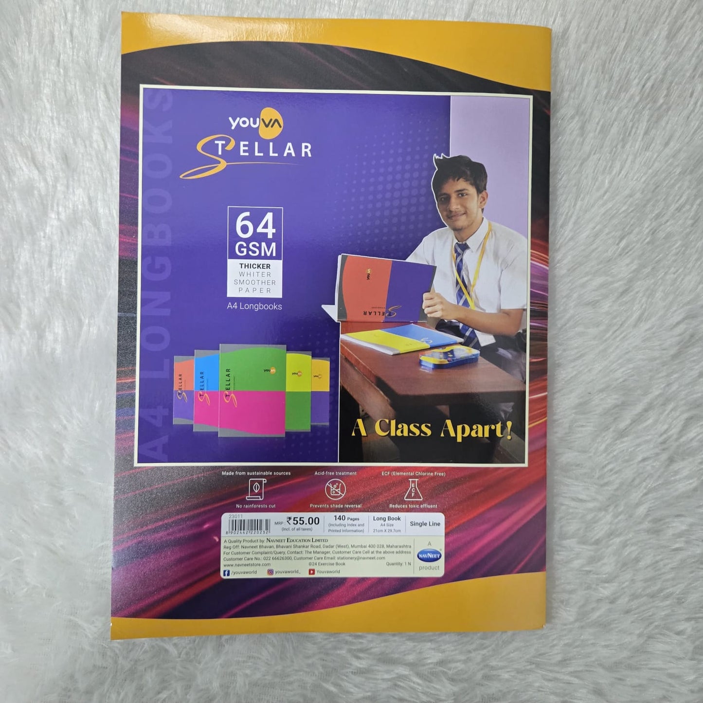 AM7215 Youva Single Line A4 Longbook - 140pg (Pack Of 12n)