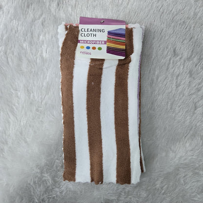 AM7220 FengDa Premium Striped Microfiber Cleaning Cloths - 5pc