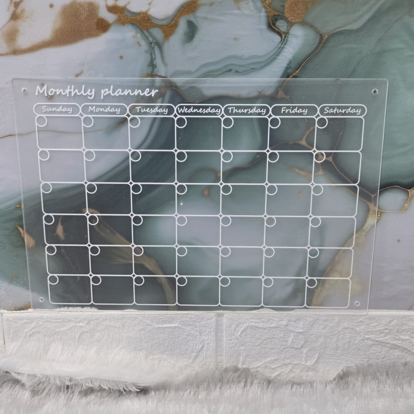 AM7224 Magnetic Acrylic Monthly Planner Fridge Calendar Set with Colorful Markers