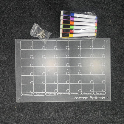 AM7224 Magnetic Acrylic Monthly Planner Fridge Calendar Set with Colorful Markers