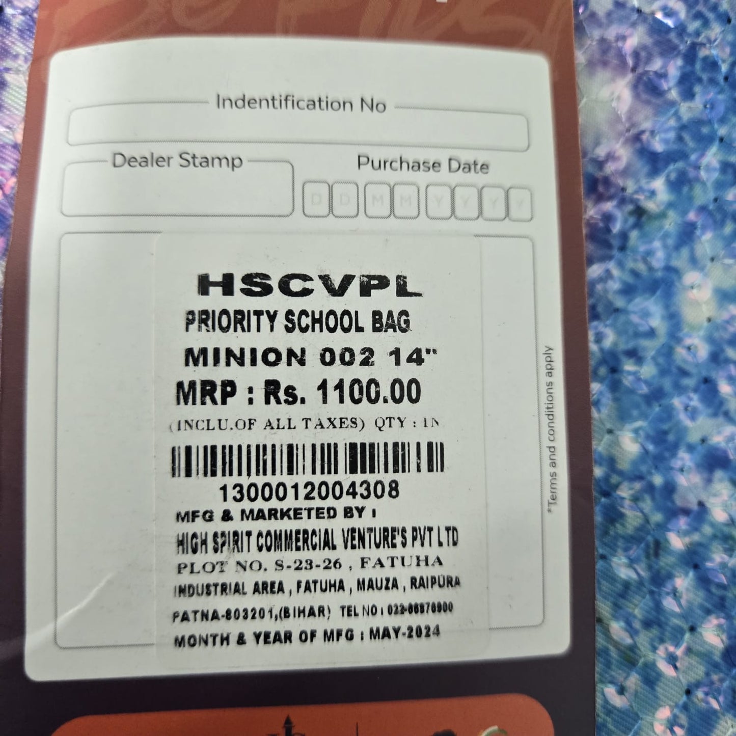 AM7232 Priority Kids' "Minion" Series Backpack