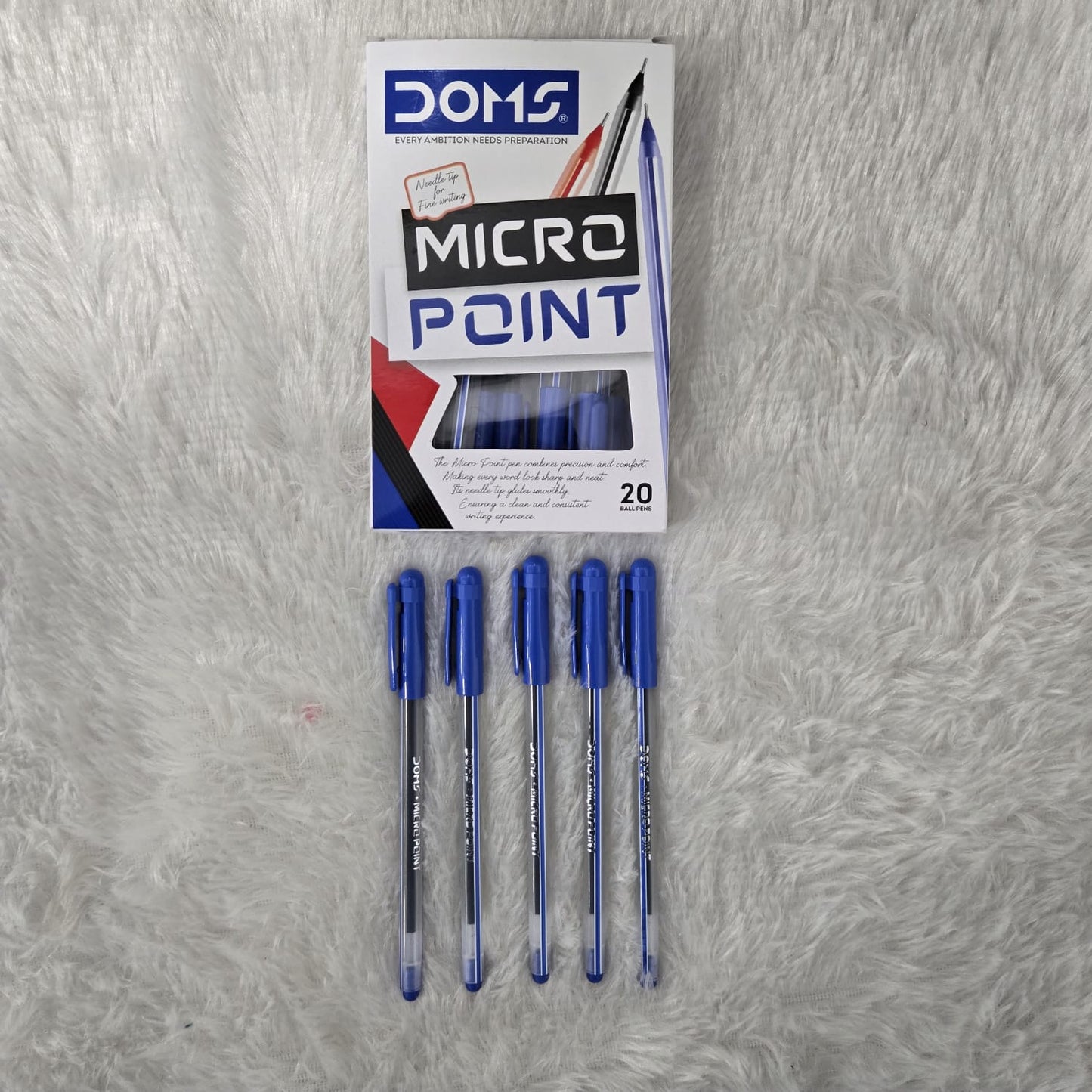 AM7244 DOMS Micro Point Ball Pen - Blue 20pc