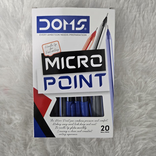 AM7244 DOMS Micro Point Ball Pen - Blue 20pc