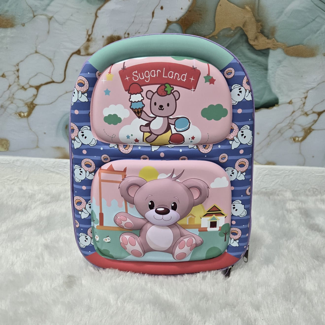 AM7246 3D Sugar Land Bear Kids' Hard-Shell Backpack