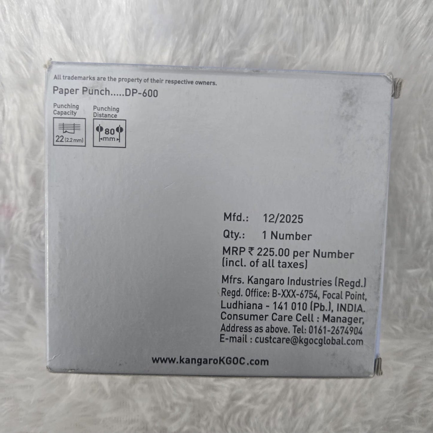 AM7259 Kangaro DP-600 Heavy Duty 2-Hole Paper Punch