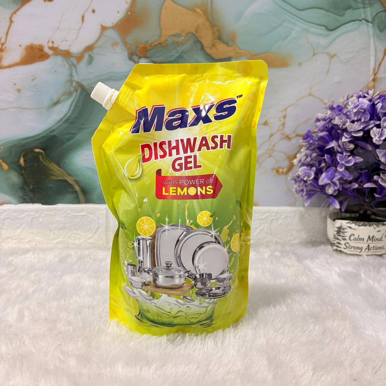 AM7265 Maxs Dishwash Gel with Power of Lemons - 1 Ltr Refill Pouch