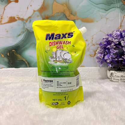 AM7265 Maxs Dishwash Gel with Power of Lemons - 1 Ltr Refill Pouch