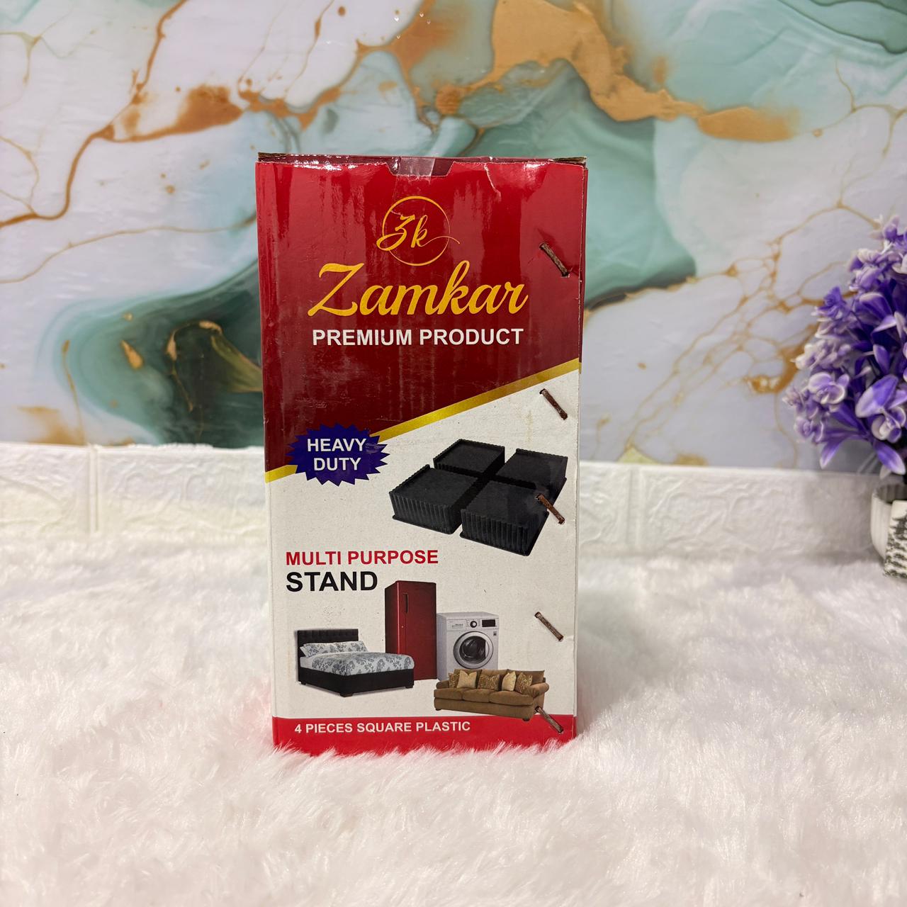 AM7269 Zamkar Heavy Duty Multi-Purpose Square Plastic Stands for Furniture & Appliances (Set of 4)