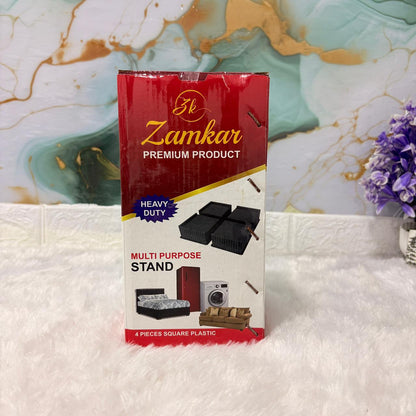 AM7269 Zamkar Heavy Duty Multi-Purpose Square Plastic Stands for Furniture & Appliances (Set of 4)