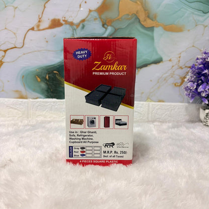 AM7269 Zamkar Heavy Duty Multi-Purpose Square Plastic Stands for Furniture & Appliances (Set of 4)
