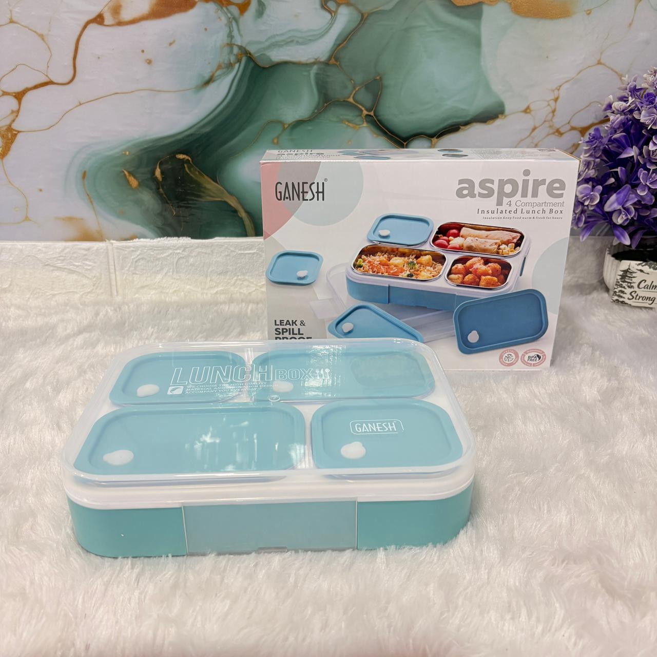 AM7272 Ganesh Aspire-4 Insulated Leak & Spill Proof 4-Compartment Lunch Box
