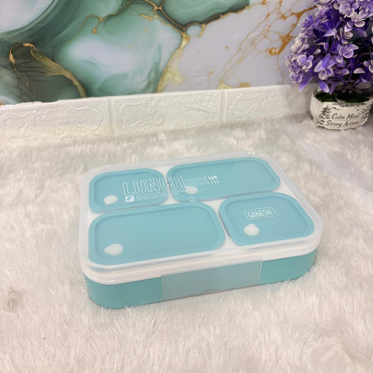 AM7272 Ganesh Aspire-4 Insulated Leak & Spill Proof 4-Compartment Lunch Box