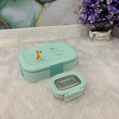 AM7274 Ganesh Signet Insulated Stainless Steel Lunch Box for Kids (750ml + 140ml)
