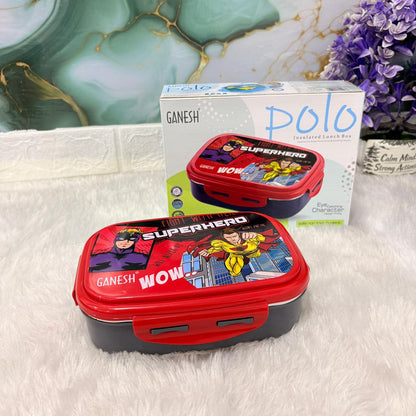 AM7276 Ganesh Polo Insulated Superhero Lunch Box for Kids (750ml + 140ml)