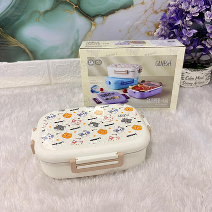 AM7277 Ganesh Skipper-750 Insulated Stainless Steel Lunch Box Set with Airtight Containers