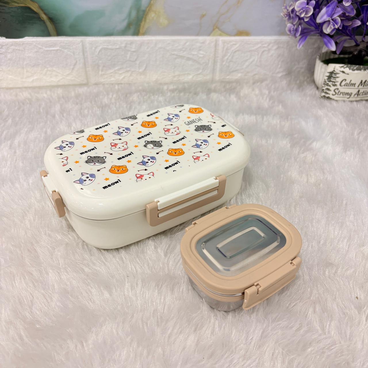 AM7277 Ganesh Skipper-750 Insulated Stainless Steel Lunch Box Set with Airtight Containers