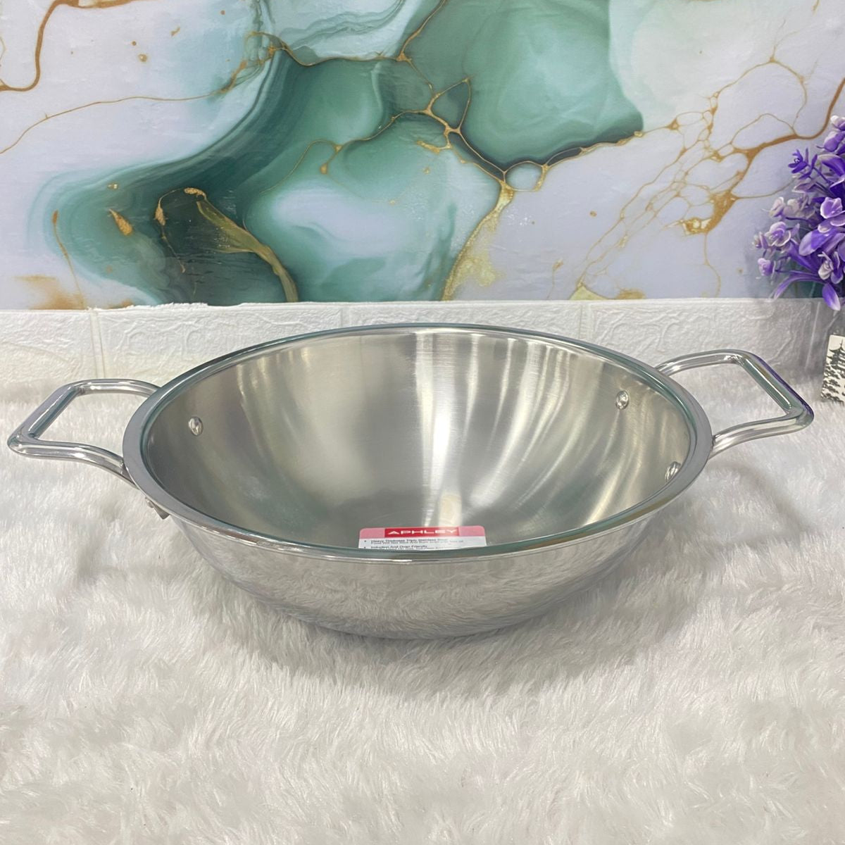 AM7293 Tri-Ply Stainless Steel Heavy Duty Kadai with Stay-Cool Handles - 28cm
