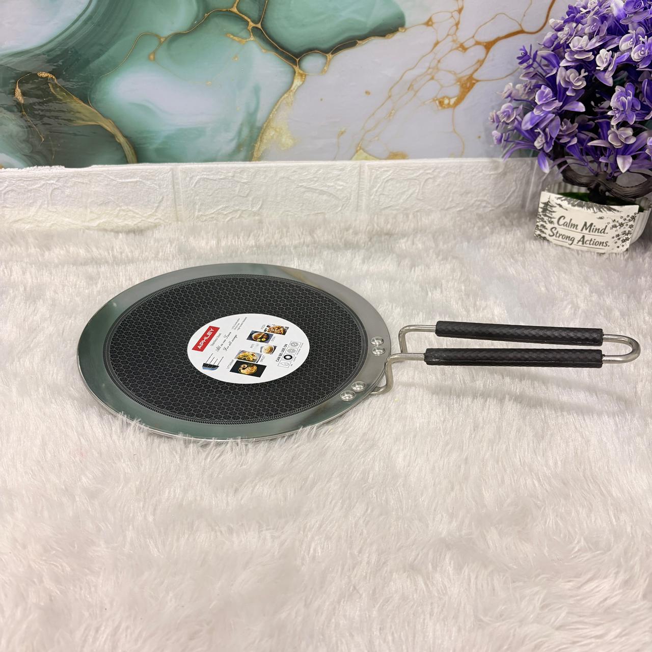 AM7305 Triply Stainless Steel Non-Stick Honeycomb Tawa - 25cm