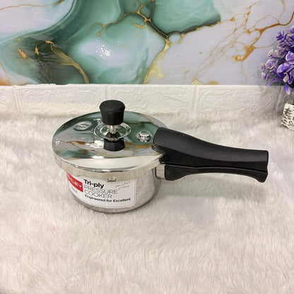 AM7306 Tri-Ply Stainless Steel Outer Lid Pressure Cooker - 1.5 Ltr