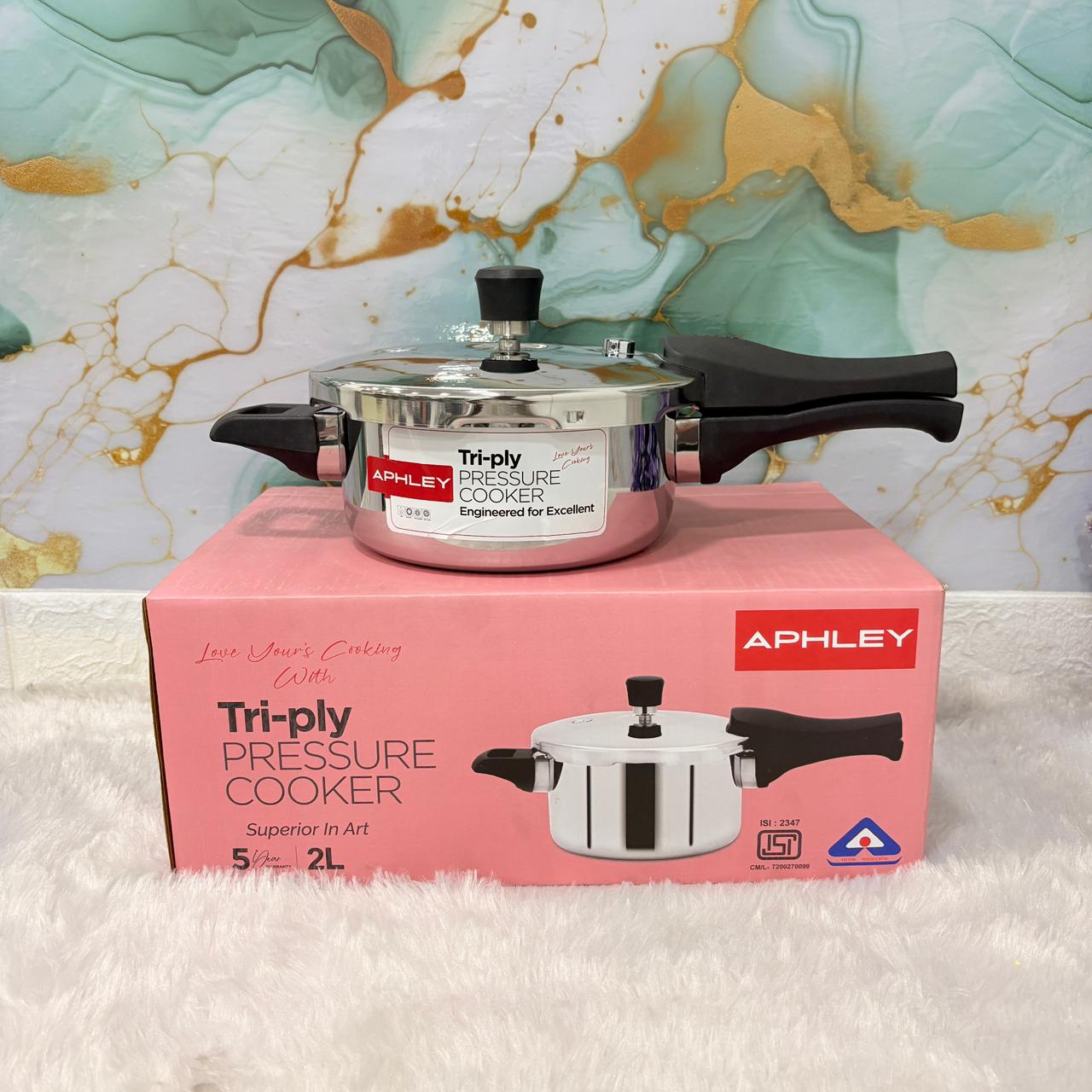 AM7307 Tri-Ply Stainless Steel Outer Lid Pressure Cooker - 2 Ltr