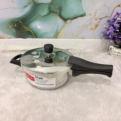AM7307 Tri-Ply Stainless Steel Outer Lid Pressure Cooker - 2 Ltr