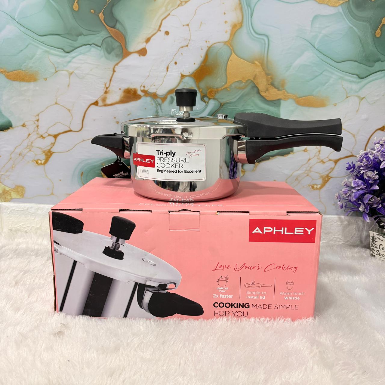 AM7308 Tri-Ply Stainless Steel Outer Lid Pressure Cooker - 3 Ltr