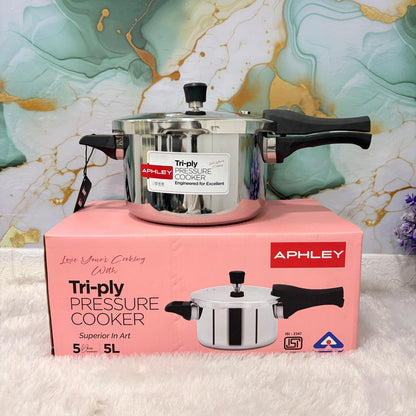 AM7309 Tri-Ply Stainless Steel Outer Lid Pressure Cooker - 5 Ltr
