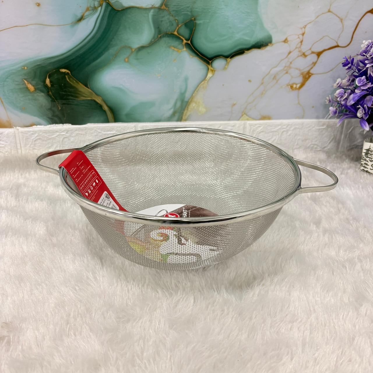 AM7327 Elephant Stainless Steel Mesh Colander with Twin Handles (25 cm)