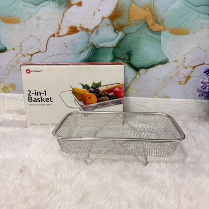 AM7331 Elephant 2-in-1 Stainless Steel Fruit & Vegetable Washing Basket (Size 2)