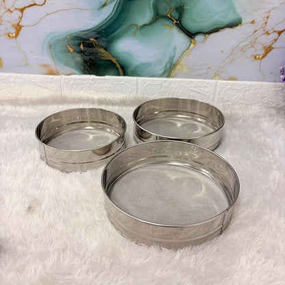 AM7333 Universal Stainless Steel Flour Sieve Set (Set of 3) – 17cm, 18cm, 20cm